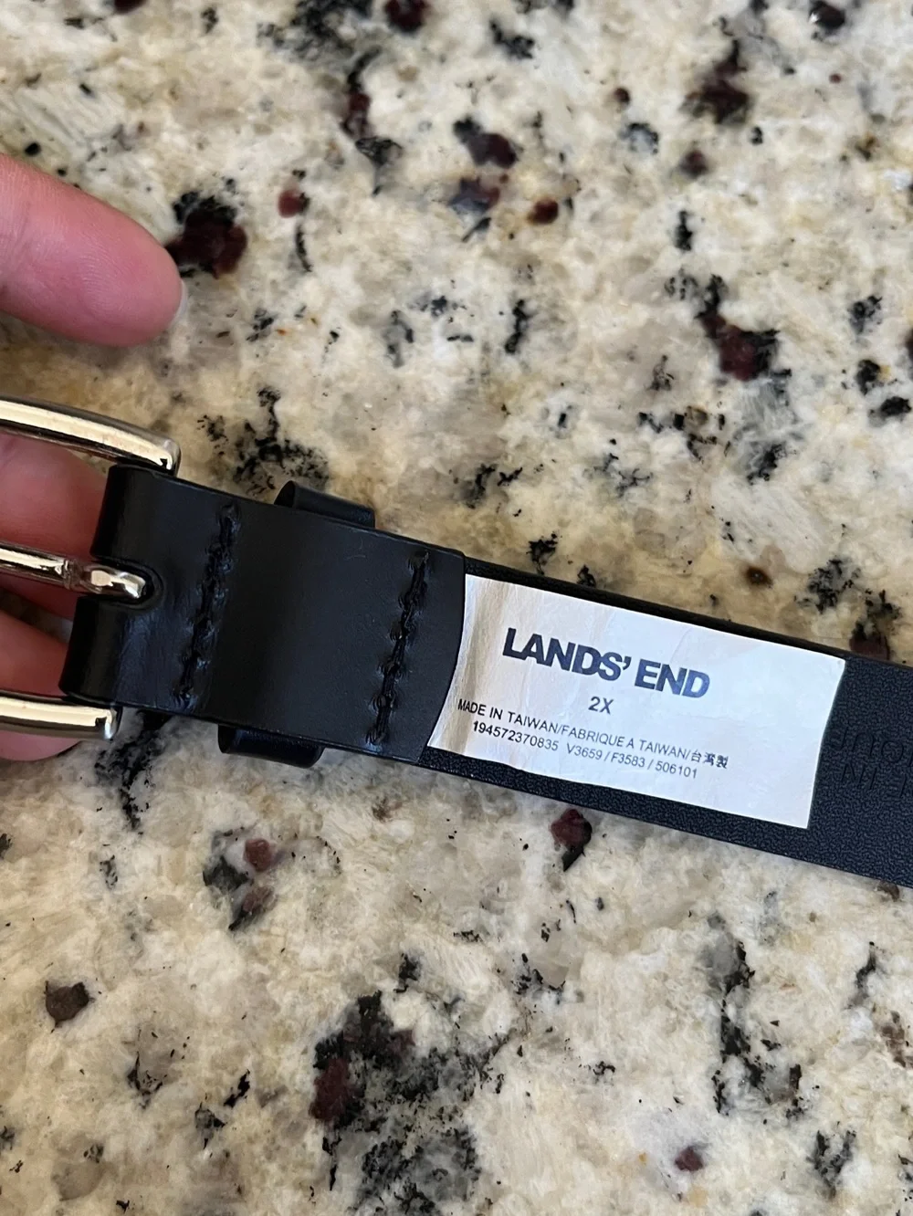 Land’s End Black XL Leather Belt